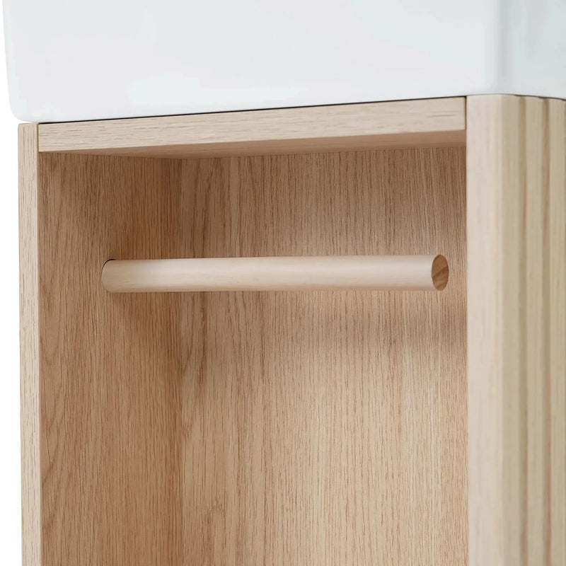 Bathroom Vanity Natural Finish & Two Tier Shelf & Left Or Right Orientation