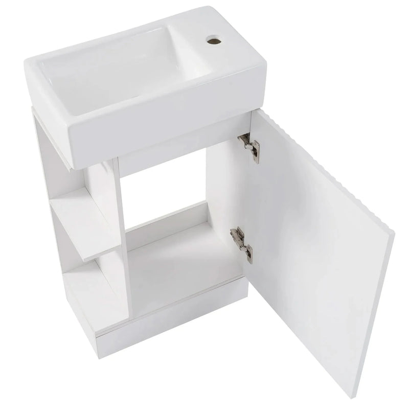 Bathroom Vanity Cabinet With Two Tier Shelf Left Or Right Orientation
