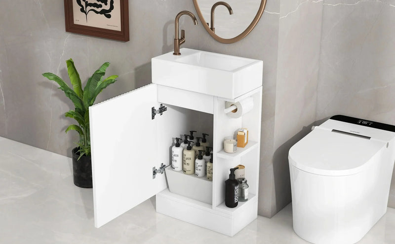 Bathroom Vanity Cabinet With Two Tier Shelf Left Or Right Orientation