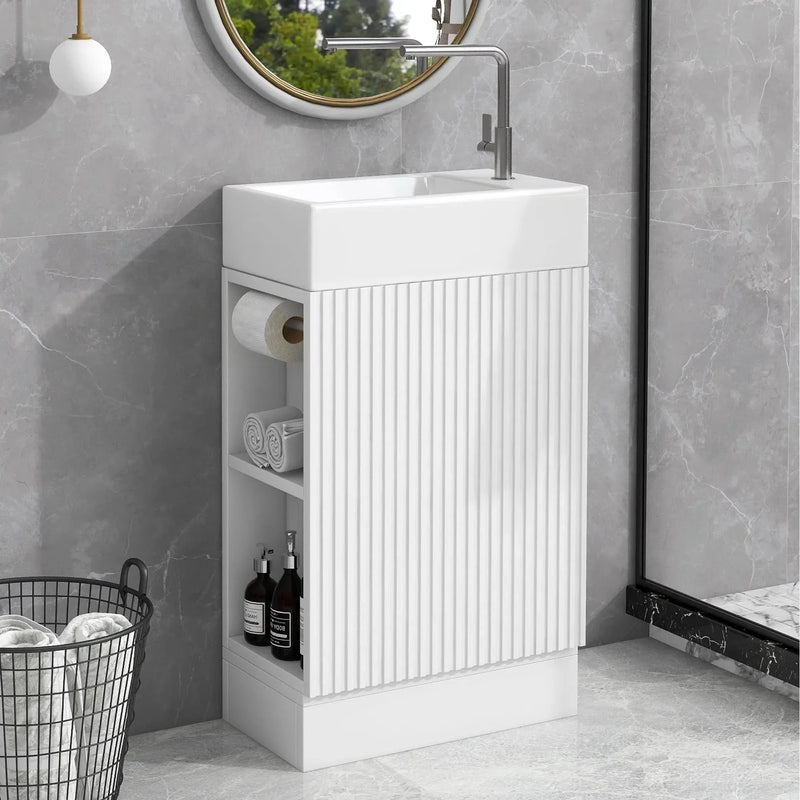Bathroom Vanity Cabinet With Two Tier Shelf Left Or Right Orientation