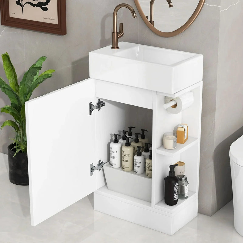Bathroom Vanity Cabinet With Two Tier Shelf Left Or Right Orientation