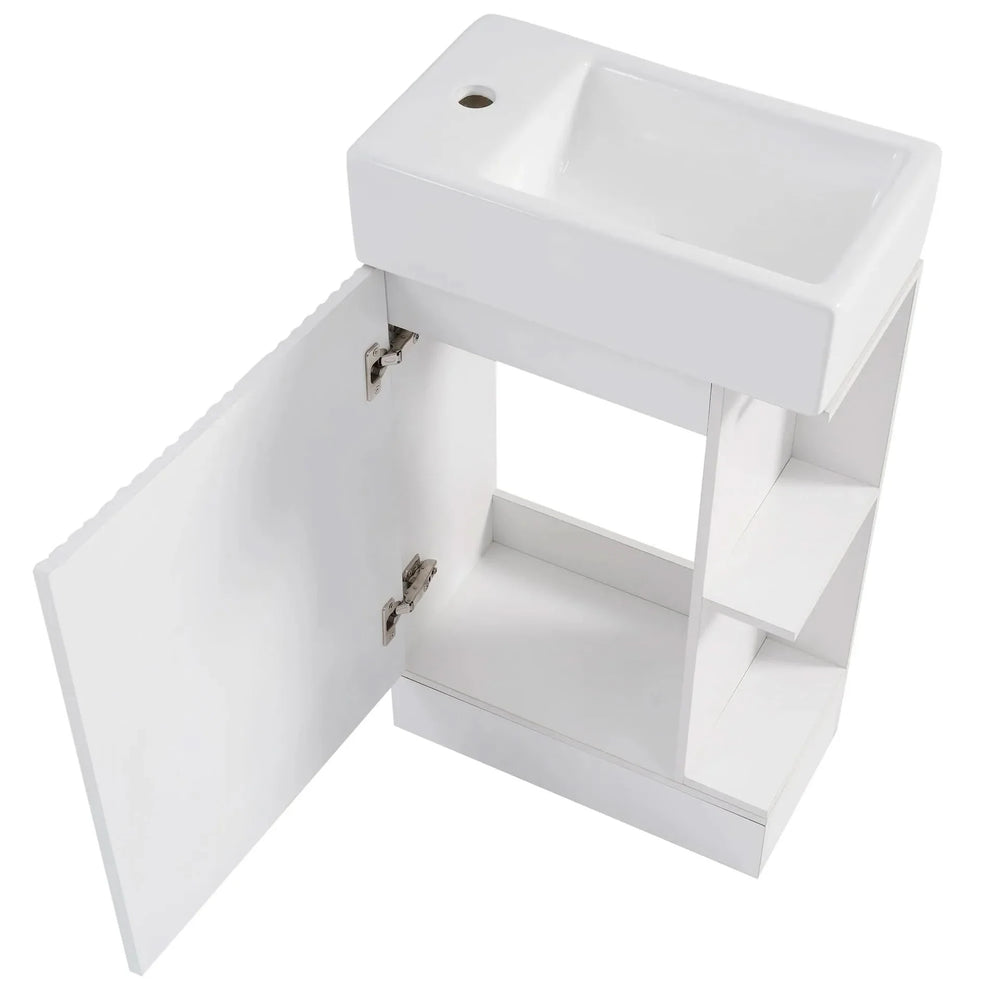 Bathroom Vanity Cabinet With Two Tier Shelf Left Or Right Orientation Media 30