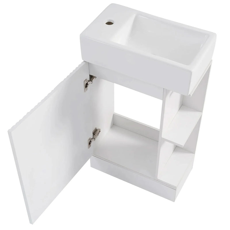 Bathroom Vanity Cabinet With Two Tier Shelf Left Or Right Orientation