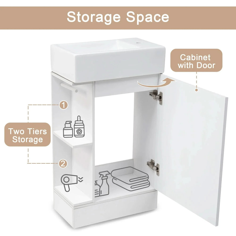 Bathroom Vanity Cabinet With Two Tier Shelf Left Or Right Orientation Media 6