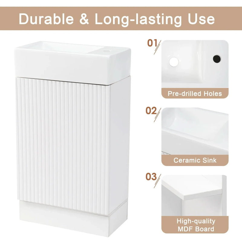 Bathroom Vanity Cabinet With Two Tier Shelf Left Or Right Orientation