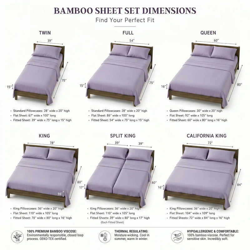 Bamboo Sheet Set Organic Bamboo & Oeko-Tex Certified Soft Sleep Comfort