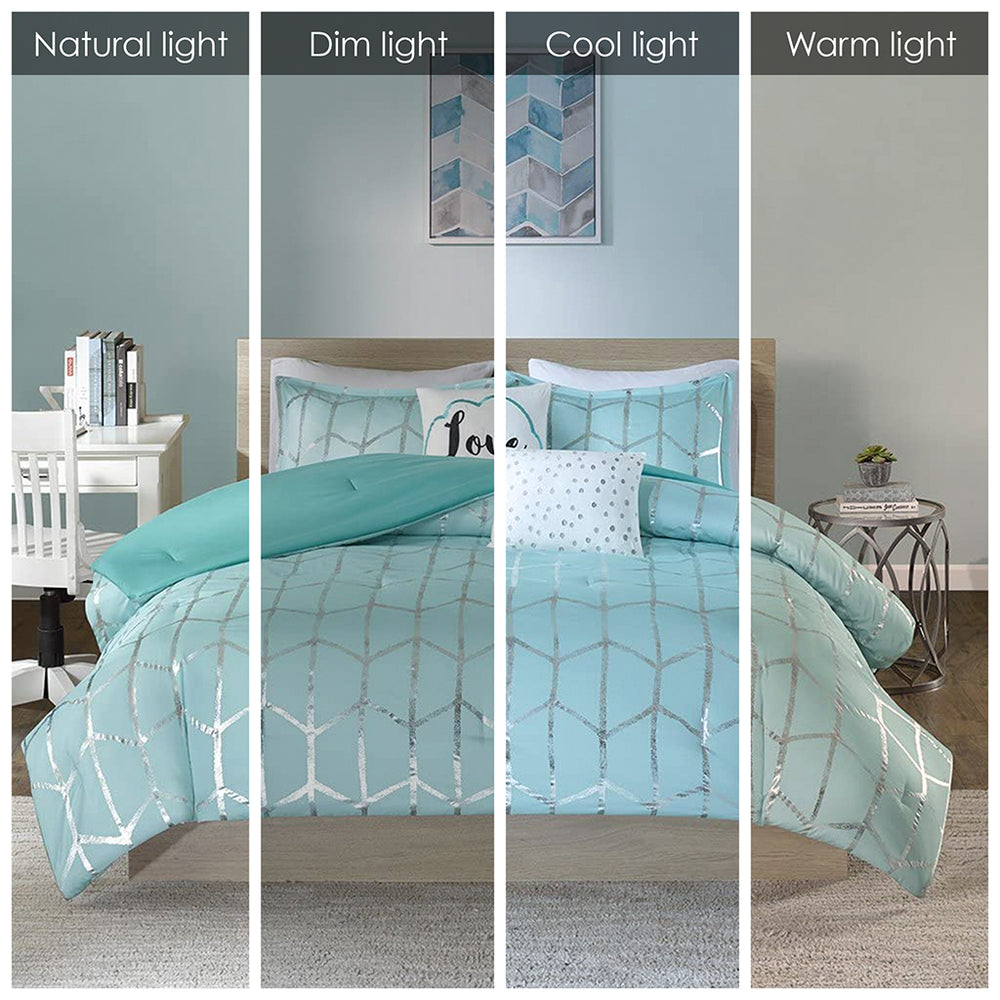 Full/Queen Metallic Printed Comforter Set Media 5