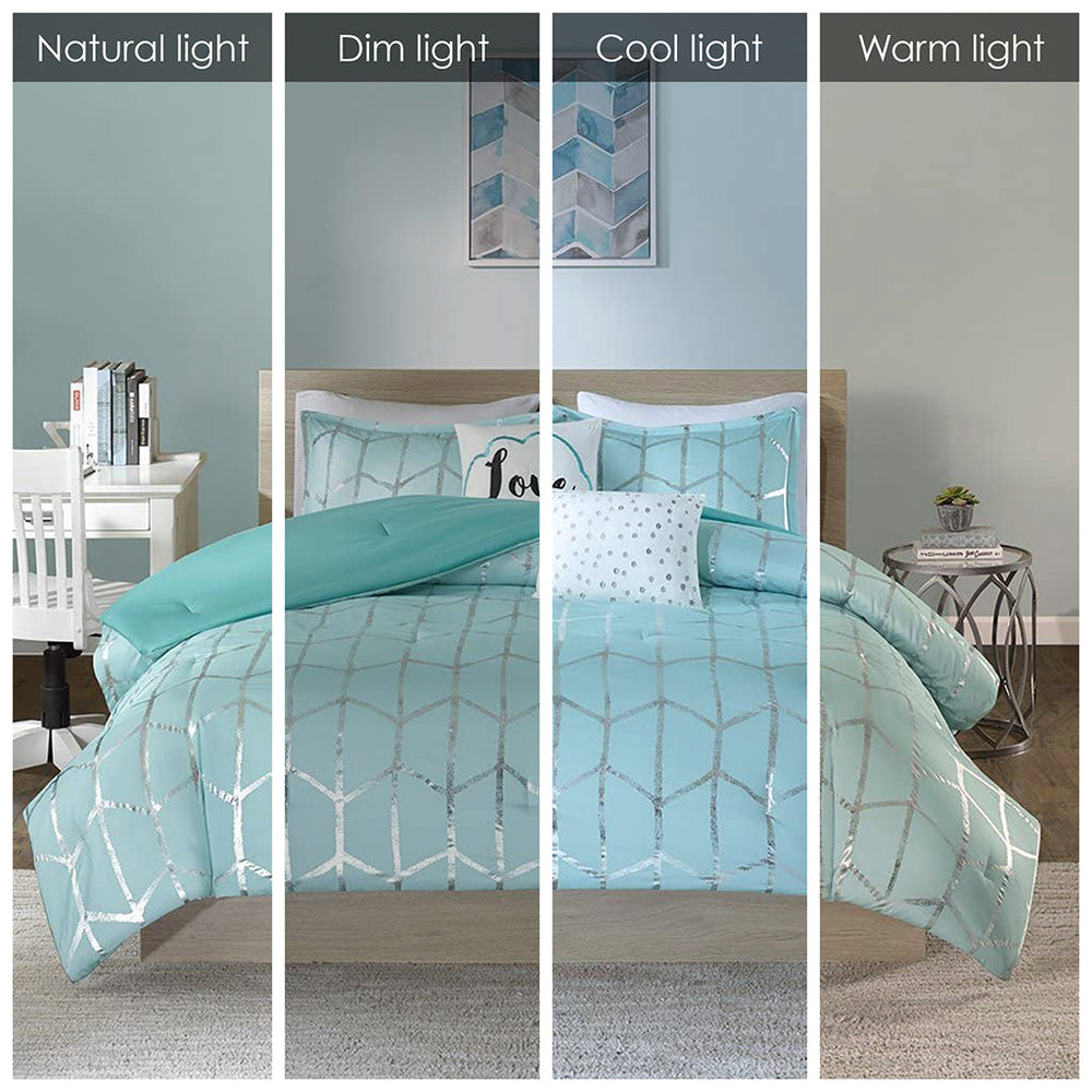 Full/Queen Metallic Printed Comforter Set Media 5