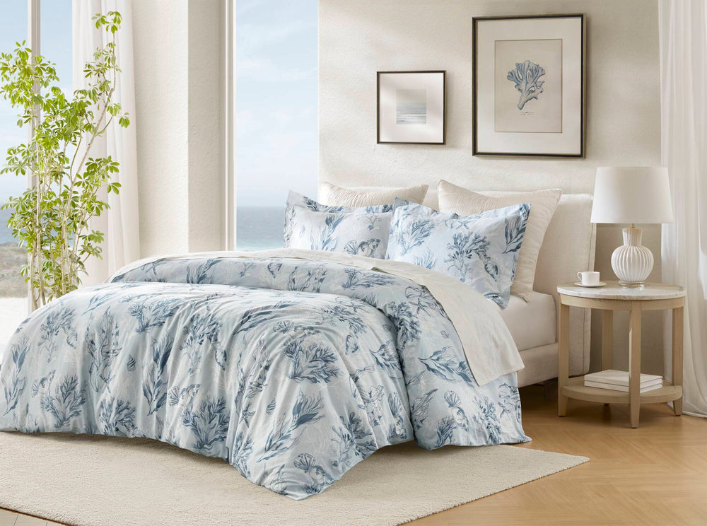 3-Piece King 100% Cotton Sateen Duvet Cover Set,Navy/Blue Media 8