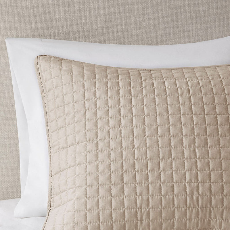 3 Piece Reversible Quilt Set Khaki Full/Queen