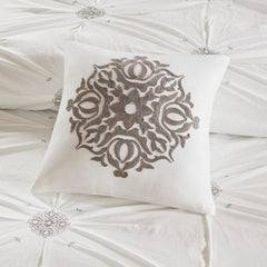 4 Piece Embroidered Cotton Reversible Duvet Cover Set perspective