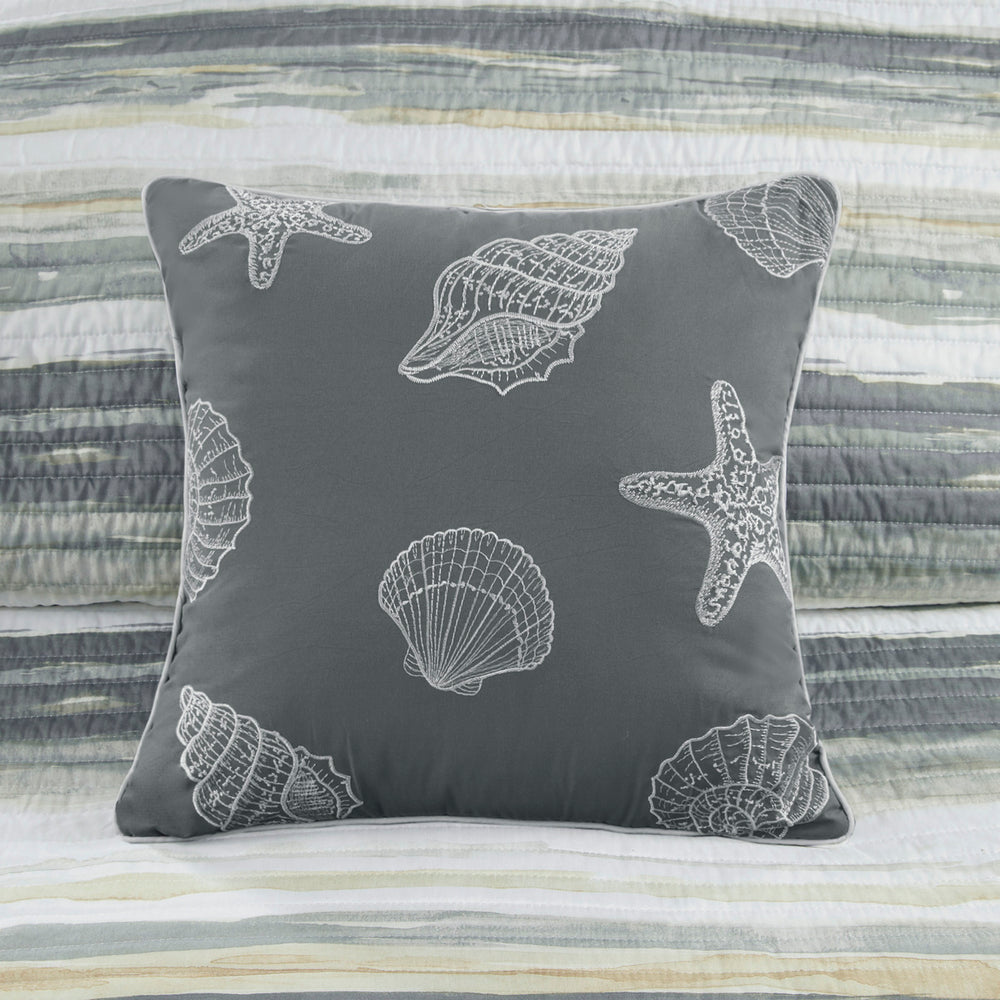 6 Piece Printed Quilt Set with Throw Pillows Yellow King/Cal King Media 4