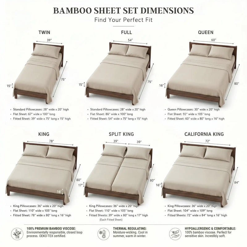 Bamboo Sheet Set Organic Bamboo & Oeko-Tex Certified Soft Sleep Comfort