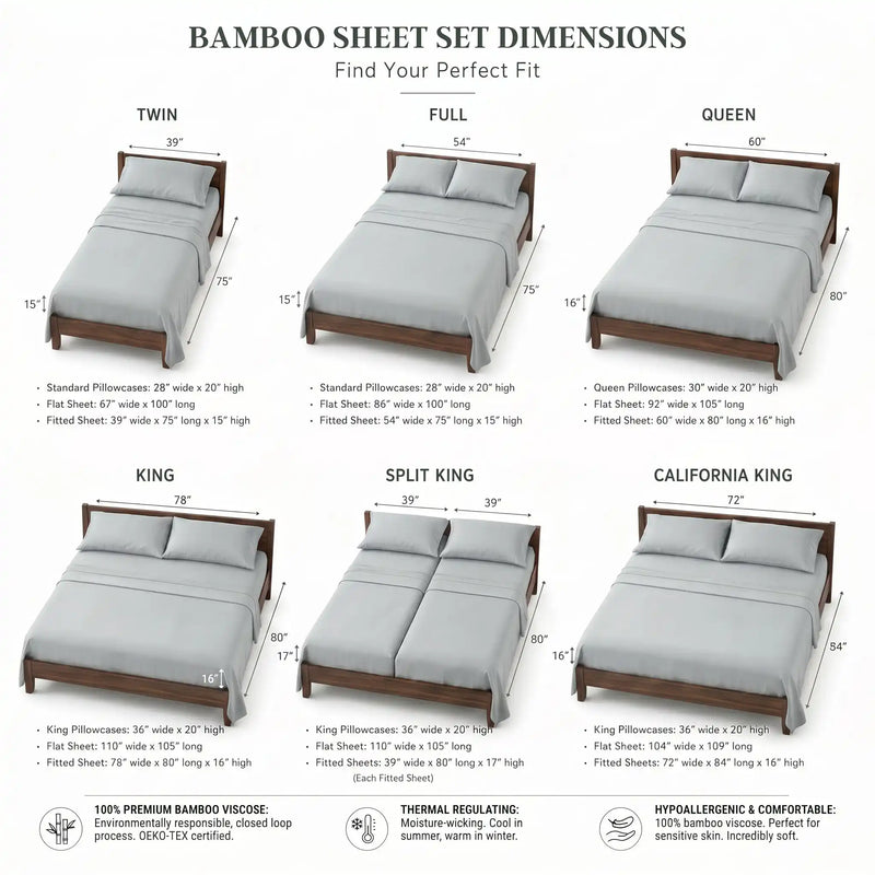 Bamboo Sheet Set Organic Bamboo & Oeko-Tex Certified Soft Sleep Comfort