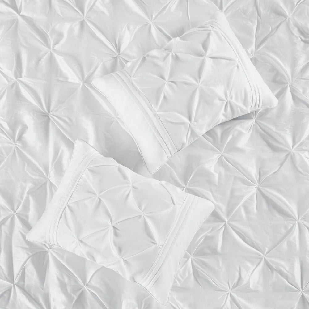7 Piece Tufted Comforter Set White Cal King Media 3