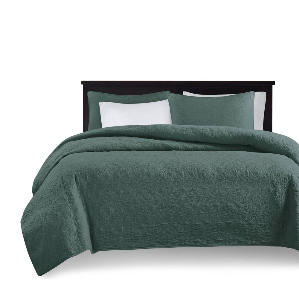 3 Piece Reversible Quilt Set Balsam Green Full/Queen Media 5