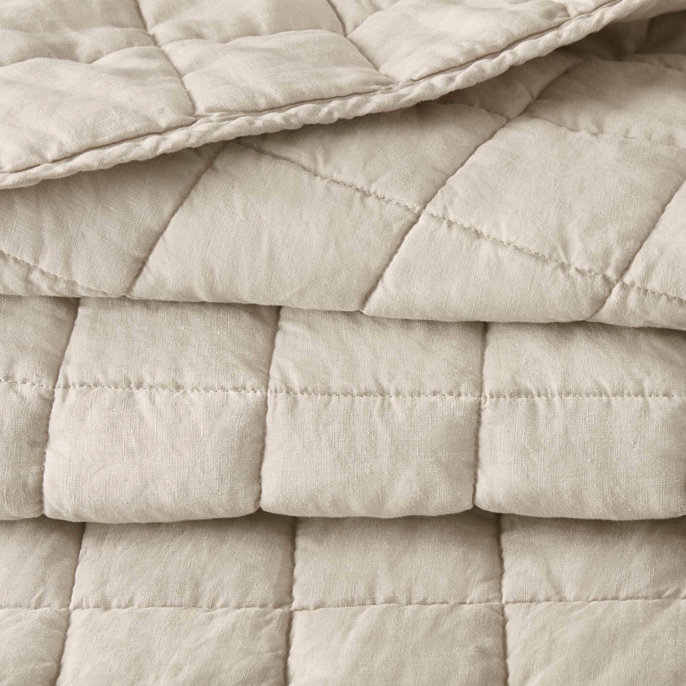3-Piece King/Cal King Linen Garment Washed Quilt Set,Linen Media 2