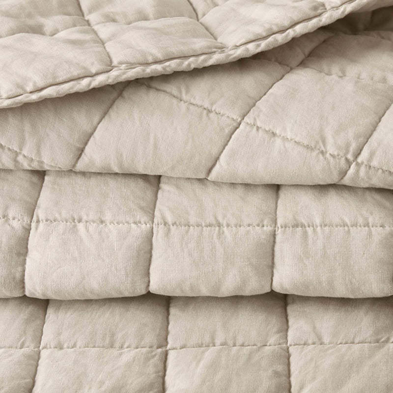 3-Piece King/Cal King Linen Garment Washed Quilt Set,Linen