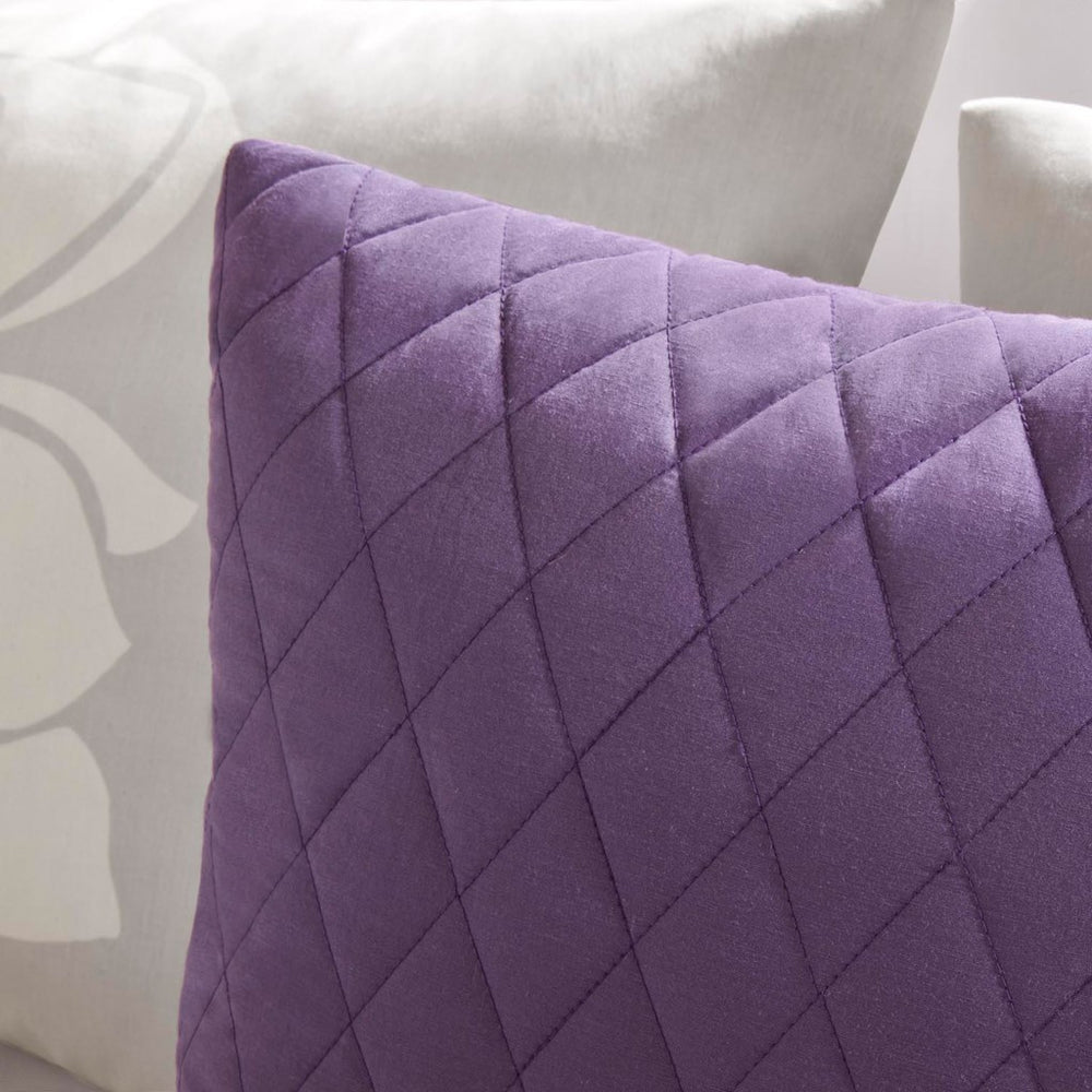 Printed Cotton Sateen Comforter Set Taupe Grey/Purple King Media 5