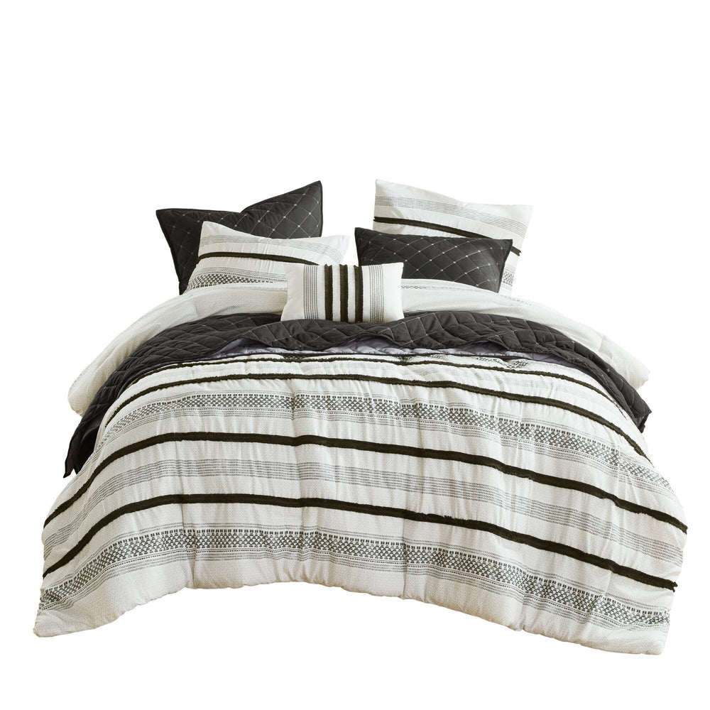 7 Piece Stripe Comforter and Quilt Set-King/Cal King Media 11