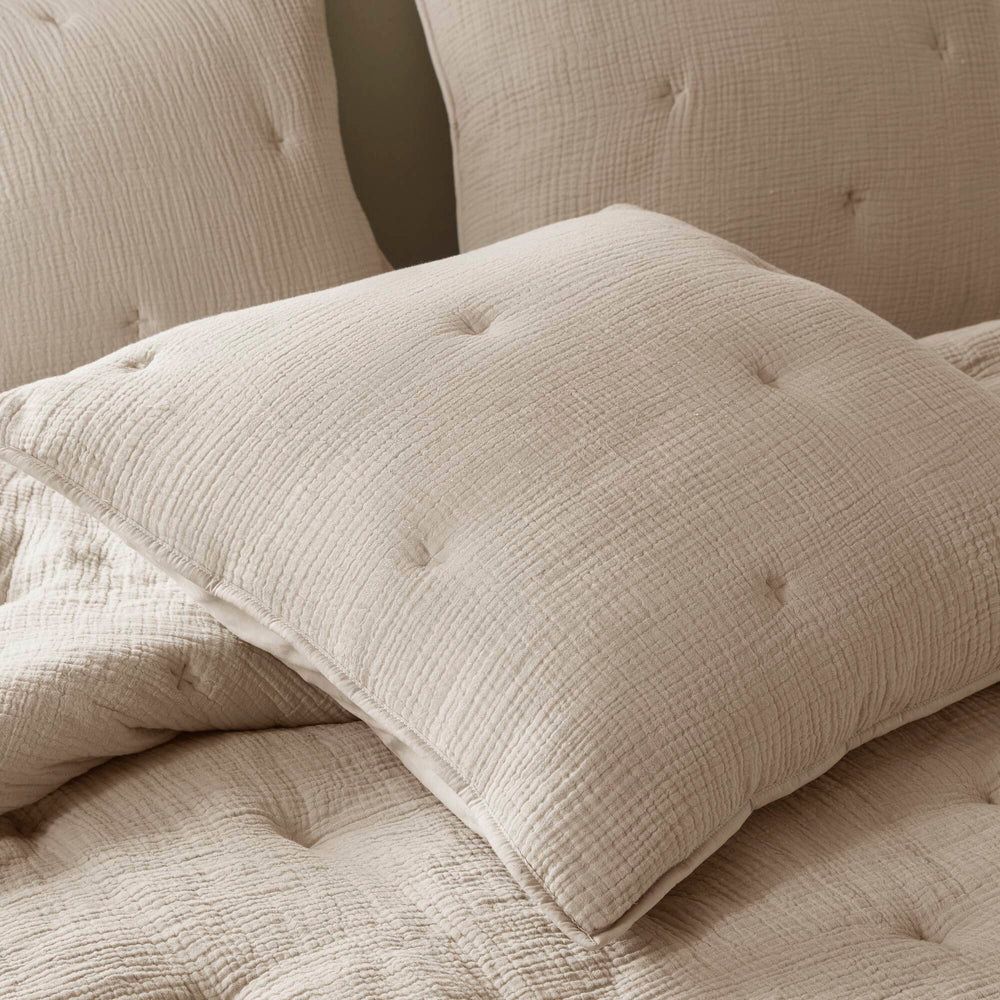 3-Piece King Cotton  Embroidered Quilt Set,Taupe Media 12