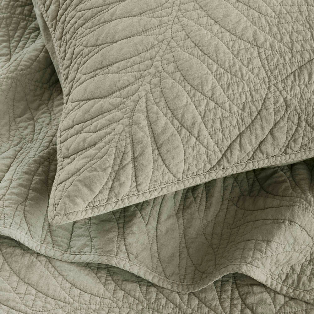 Full/Queen 3 Piece Cotton Quilt Set Sage Media 10