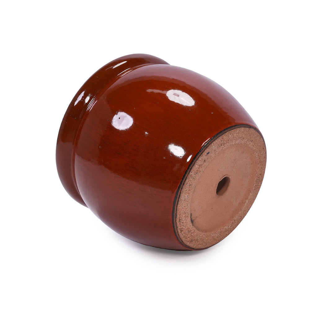 3 Pieces Ceramic Flowerpot, Modern Planter for Patio, Garden or Windowsills - Orange Media 11