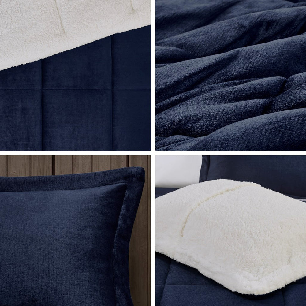 King Plush to Sherpa Down Alternative Comforter Set Media 8