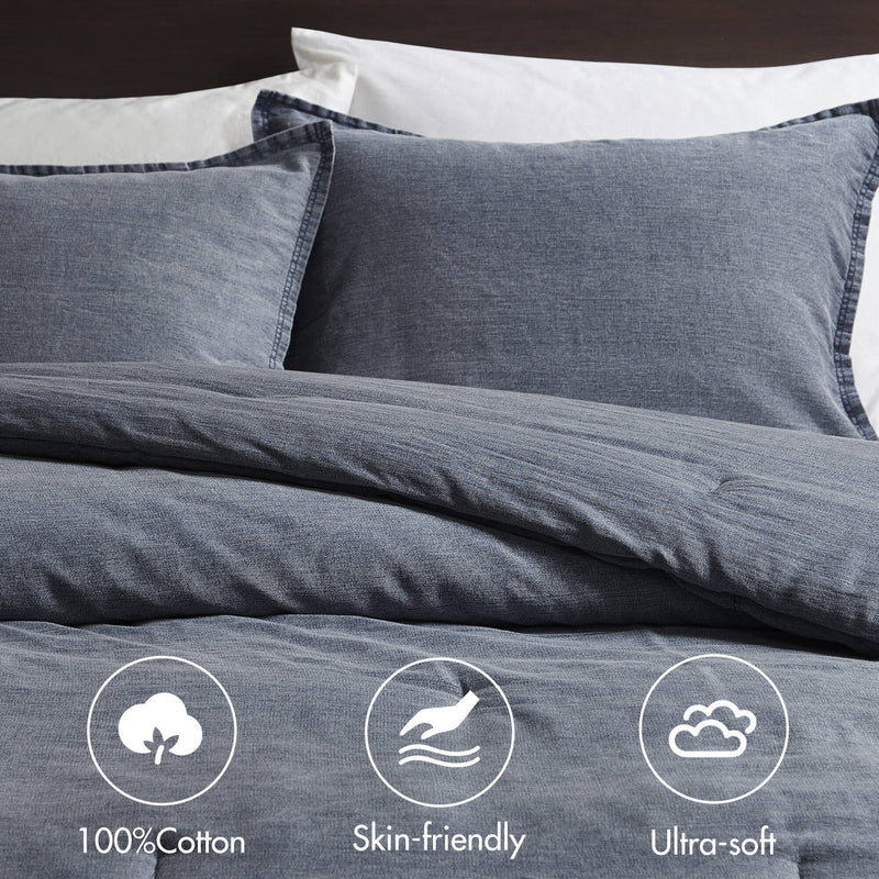 2PCS Twin/Twin XL Twill Washed Comforter Set