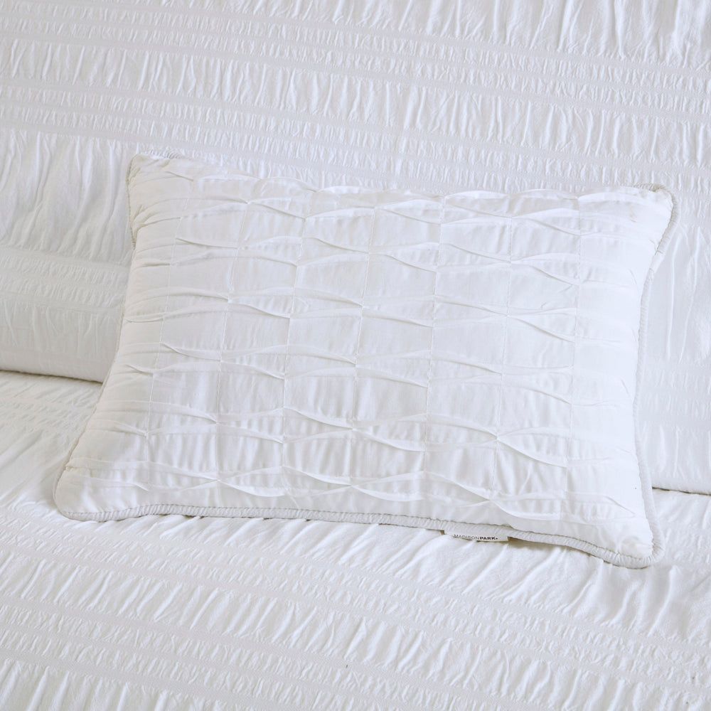 King/Cal King 4 Piece Cotton Seersucker Duvet Cover Set Media 10