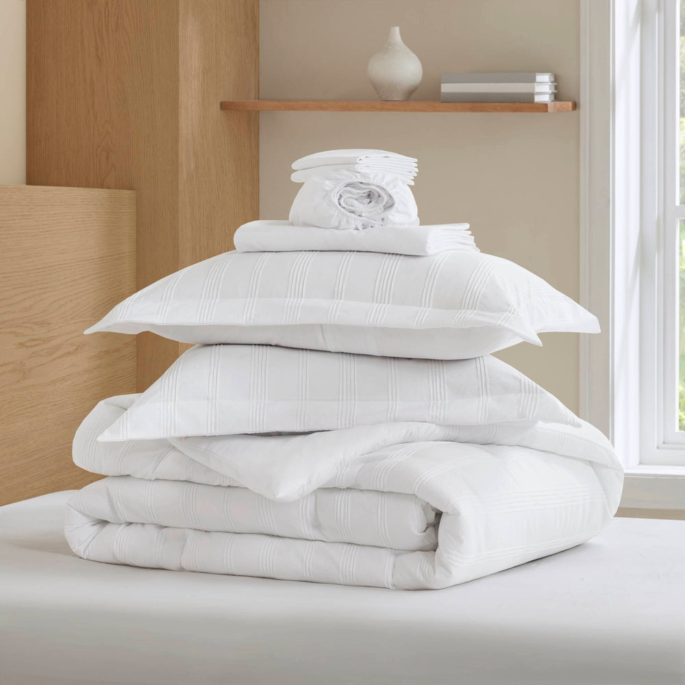 7-Piece King Woven Striped Comforter Set Media 9