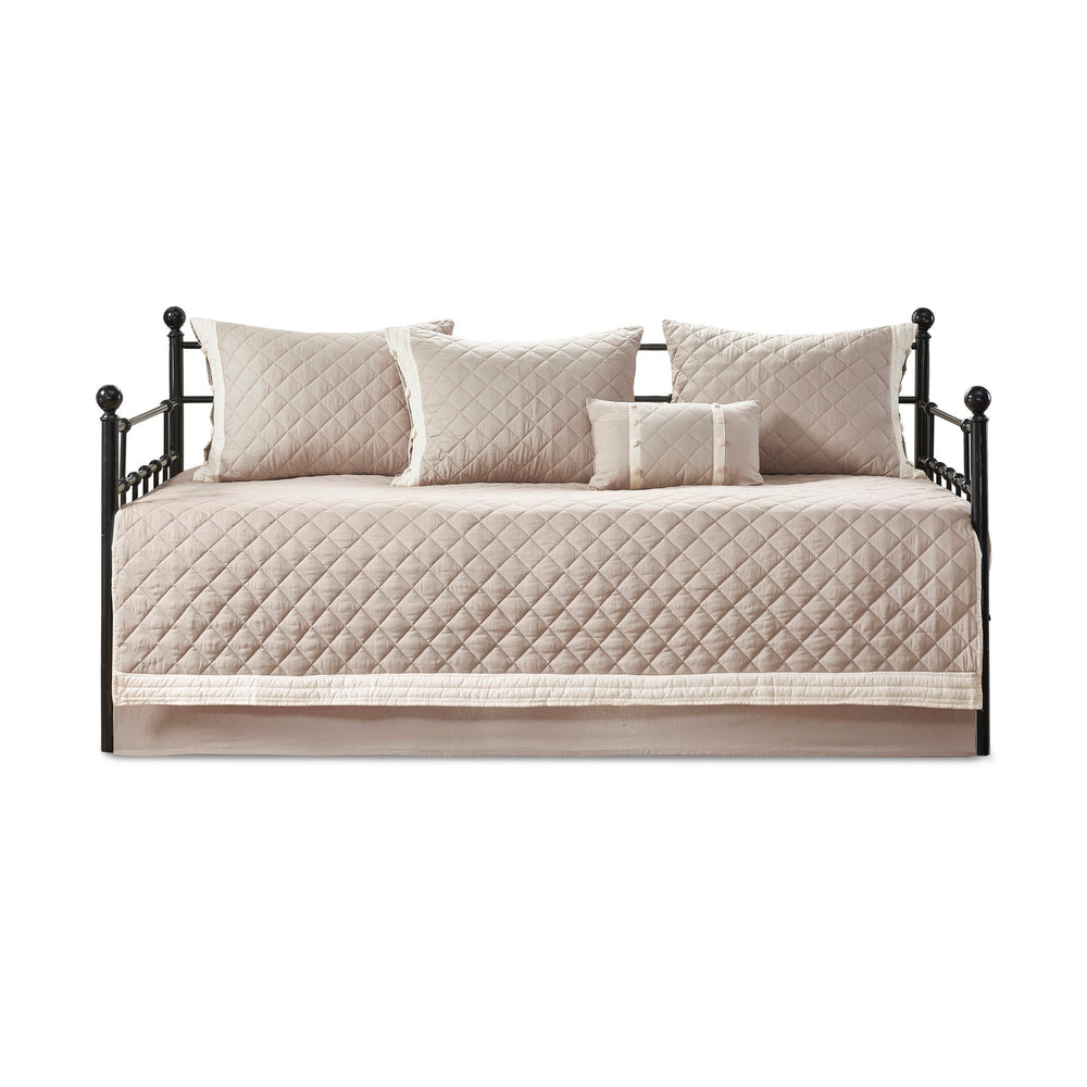 6 Piece Cotton Daybed Cover Set Khaki Daybed Media 9