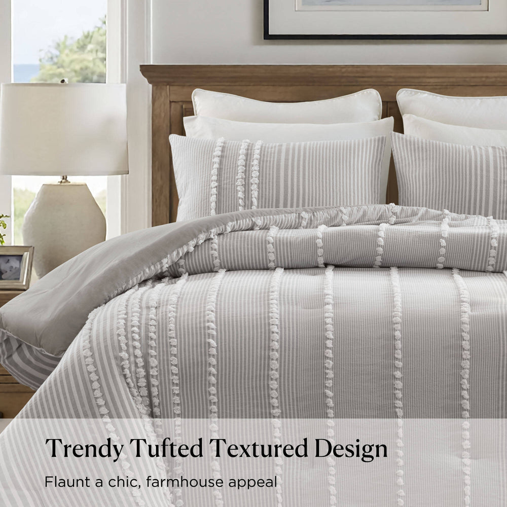 3- Piece King Cotton Yarn Dyed Comforter Set Media 6