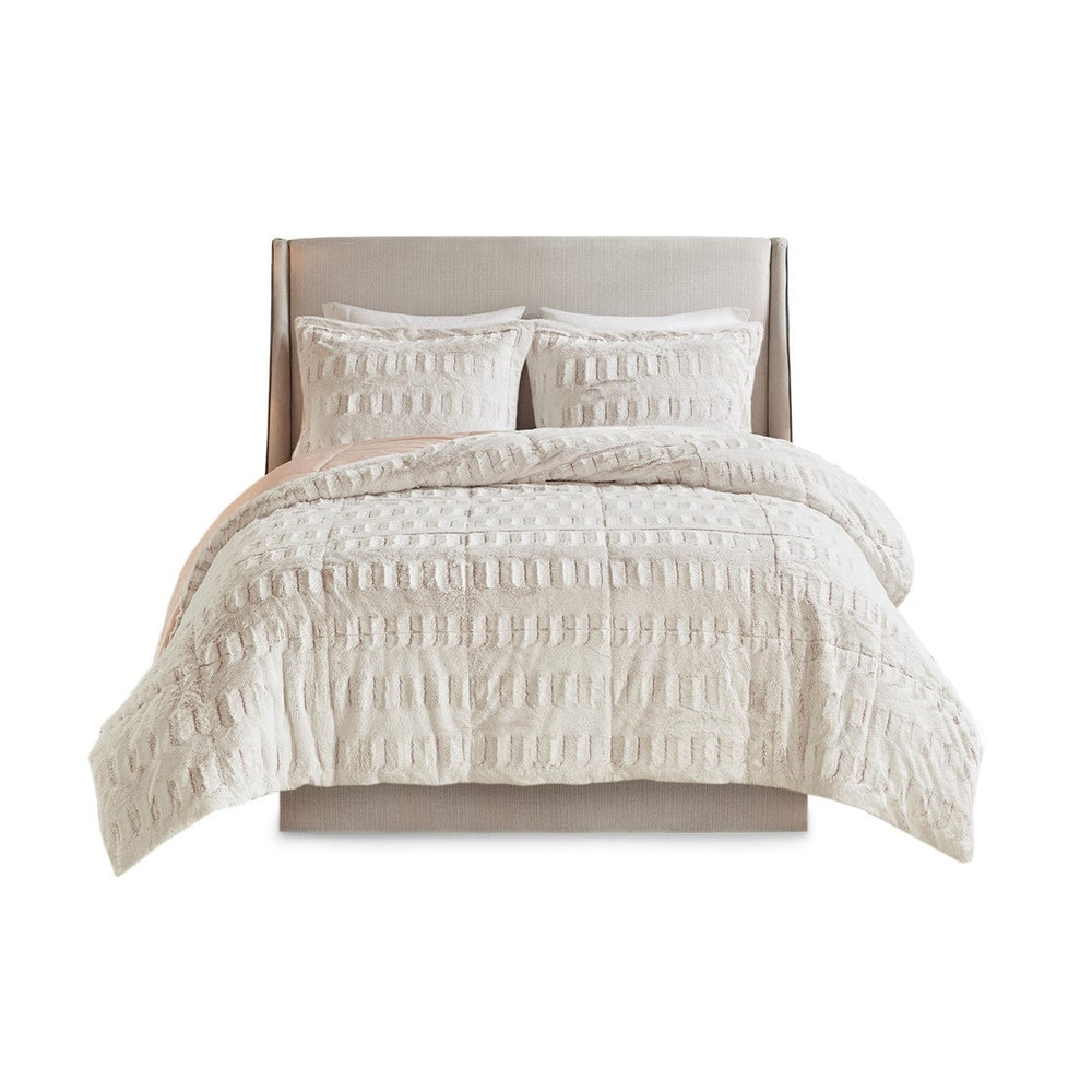 Full/Queen Back Print Long Fur Comforter Mini Set Media 8