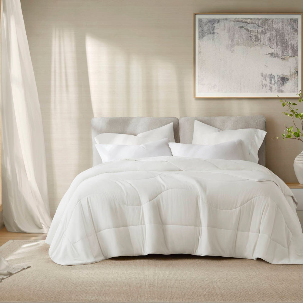 1-Piece Full/Queen Reversible Tencel Comforter Blanket,White Media 7
