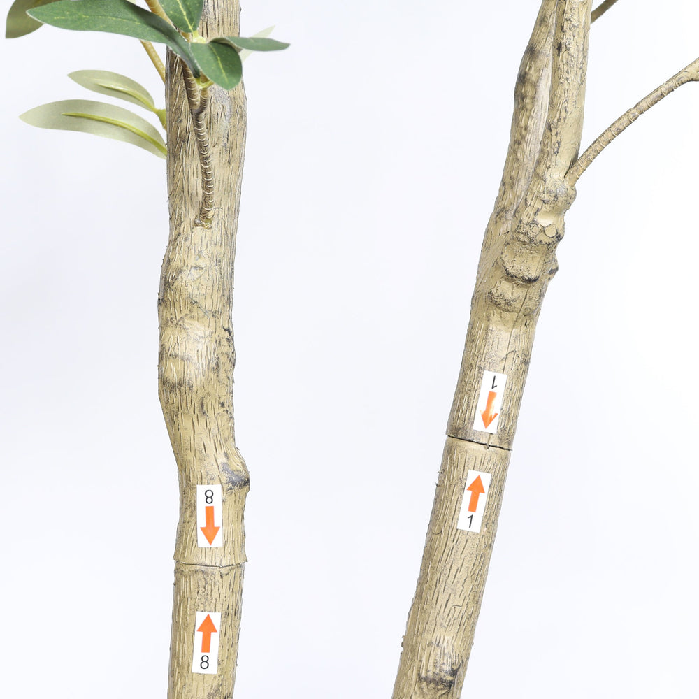 7' Artificial Olive Tree in Black Plastic Pot, 1pc/set Media 9