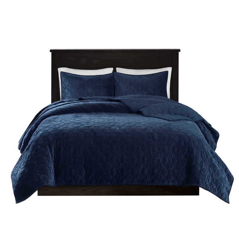 3 Piece Velvet Quilt Set