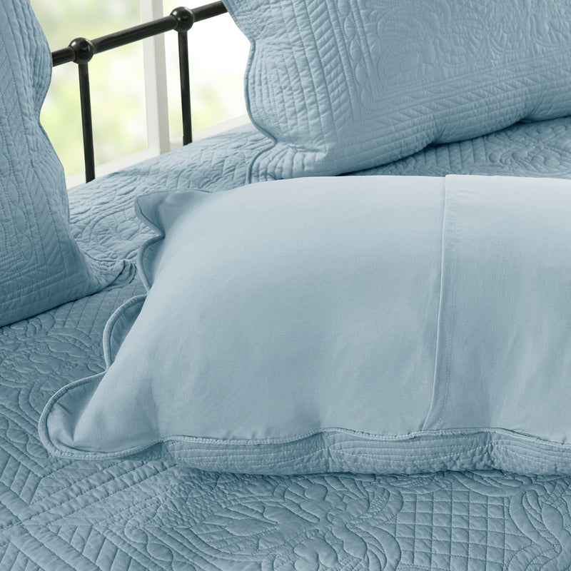 6 Piece Reversible Scalloped Edge Daybed Cover Set Blue Daybed