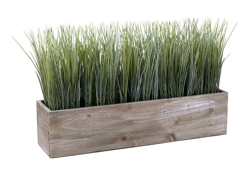 Artificial Plant, 12' Tall, Grass, Table, Brown Wood Pot, Contemporary, Modern