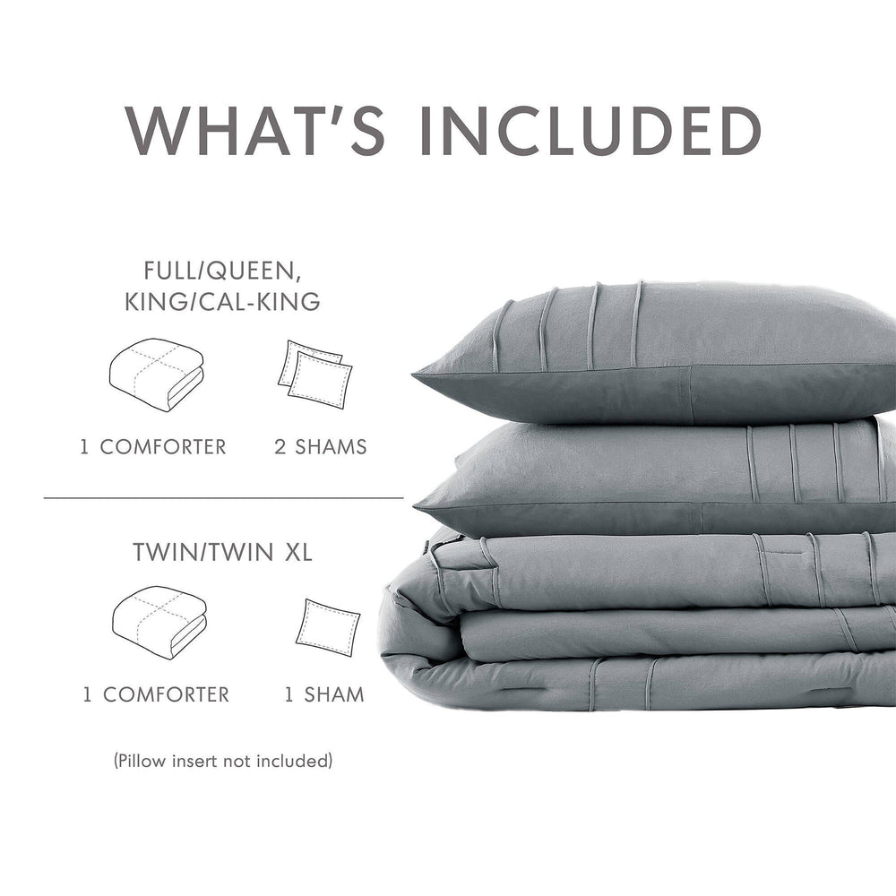2-Piece Twin/Twin XL Soft Washed Pleated Comforter Set Media 13