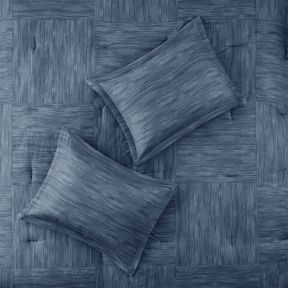 7 Piece Printed Seersucker Comforter Set Navy King Media 15