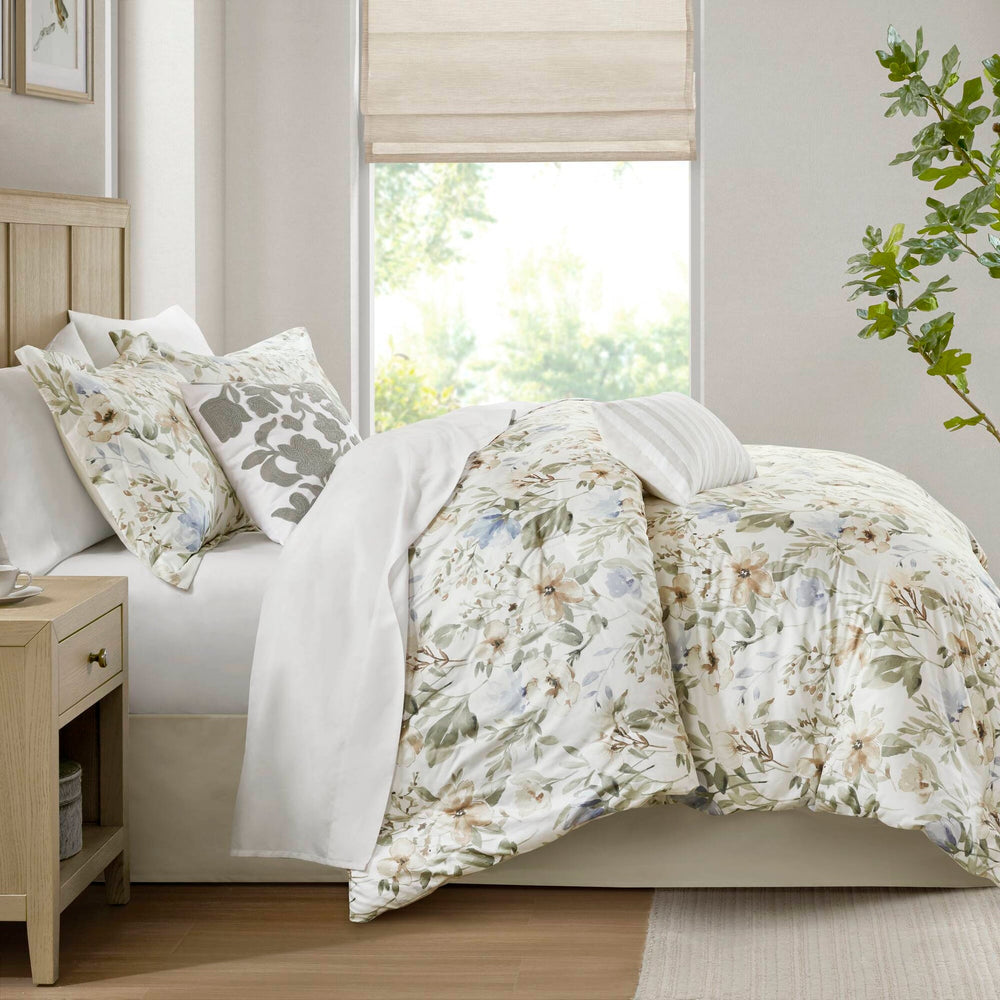 6PCS Queen Cotton Sateen Print Oversized Comforter Set Media 19