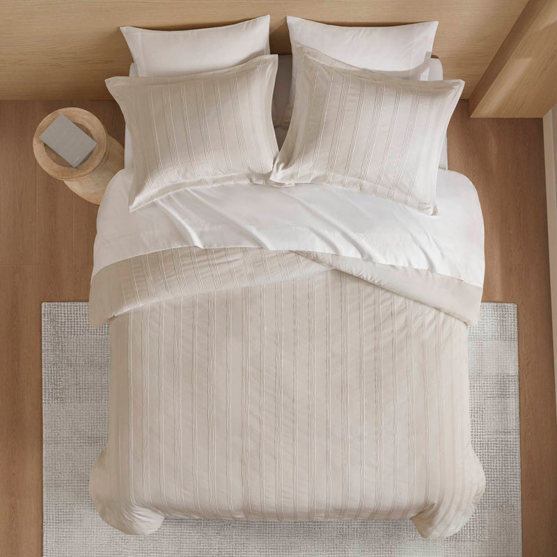 3-Piece Full Woven Striped Duvet Set