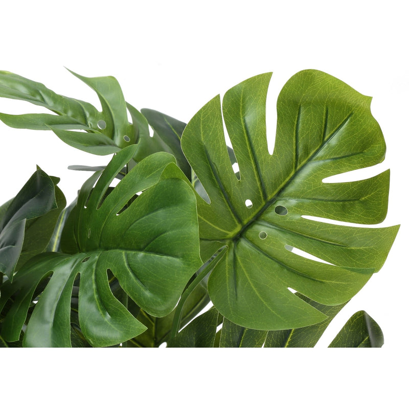Artificial Monstera Plant, 24' Tall, Green Faux Potted Indoor Decor with Real Touch Leaves, White Pot, Tabletop Greenery
