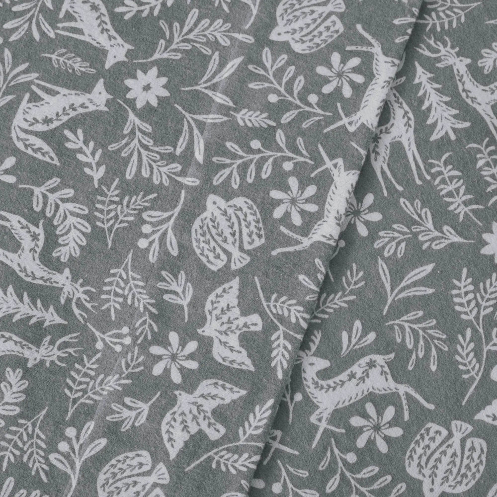 25777805 4 Pieces Cal King 100%   Printed Sheet Set,Sage Winter Fauna     DTY Store 4-Piece 100% Cotton Printed Sheet Set     DTY Store