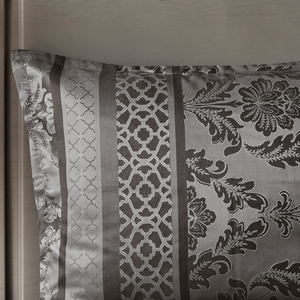 7 Piece Jacquard Comforter Set Grey King Media 8