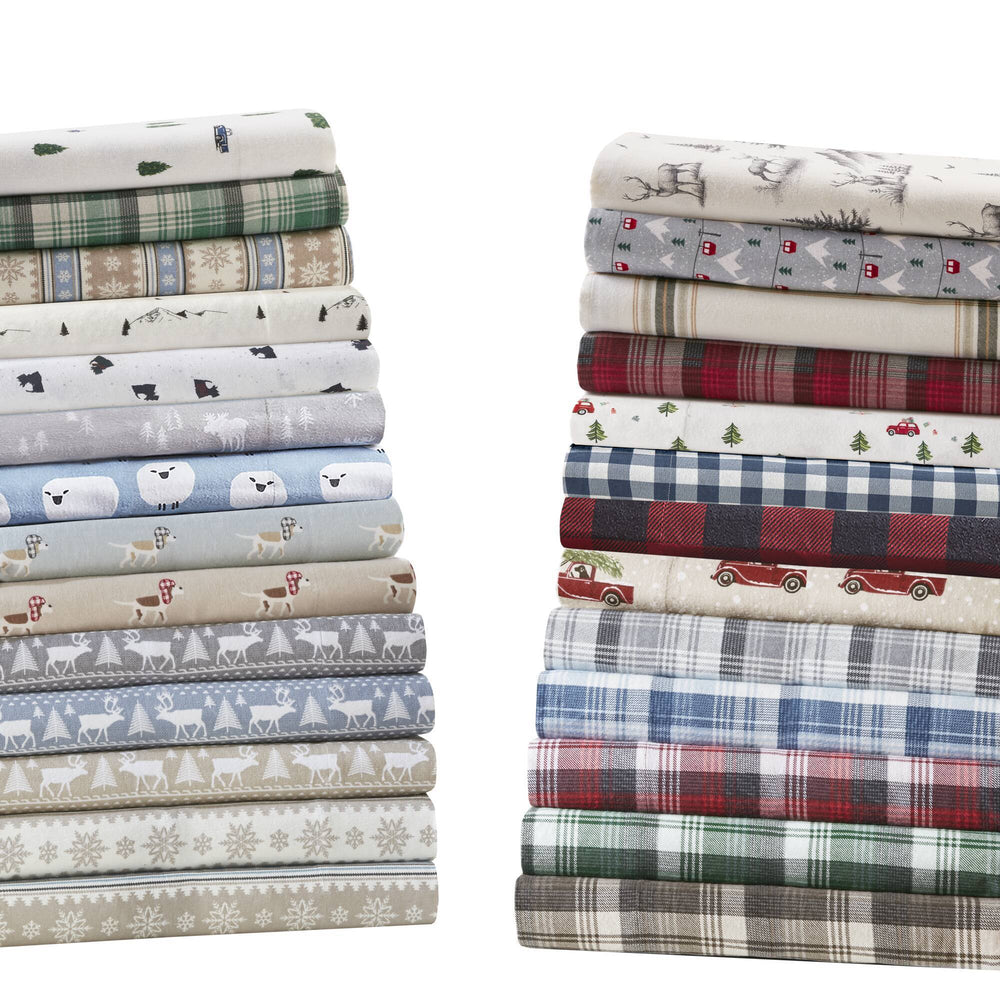 4 PCS Twin Sheet Set Green Plaid Media 10