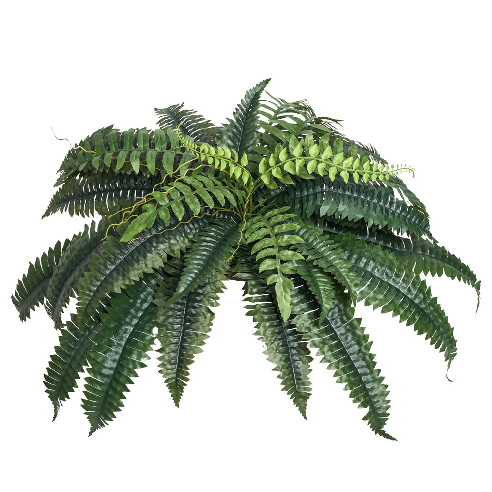 2 Pcs Artificial Boston Ferns Plastic Fern 35 Branches Indoor Outdoor Decor Media 1
