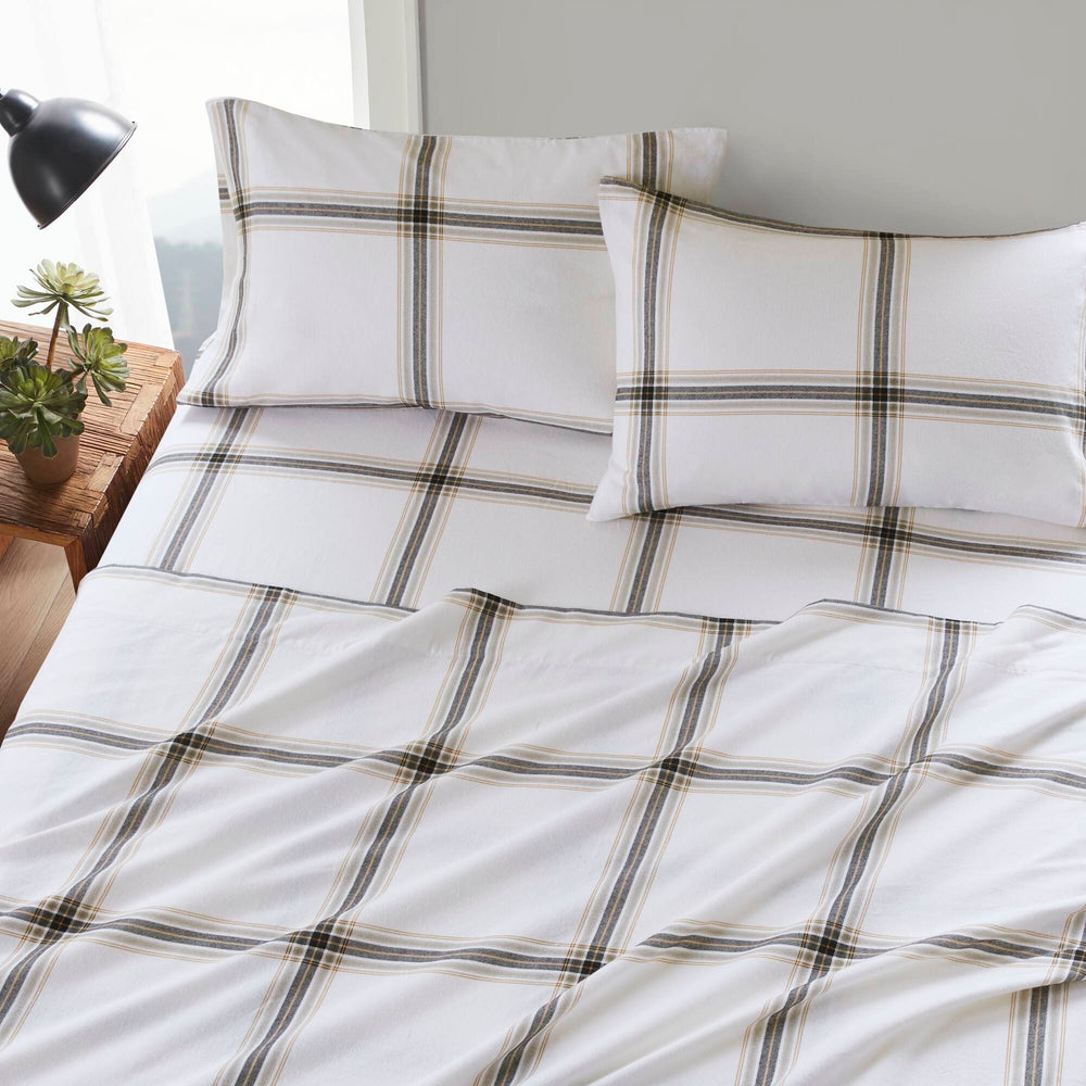 4 PCS Full Sheet Set Tan Plaid Media 21