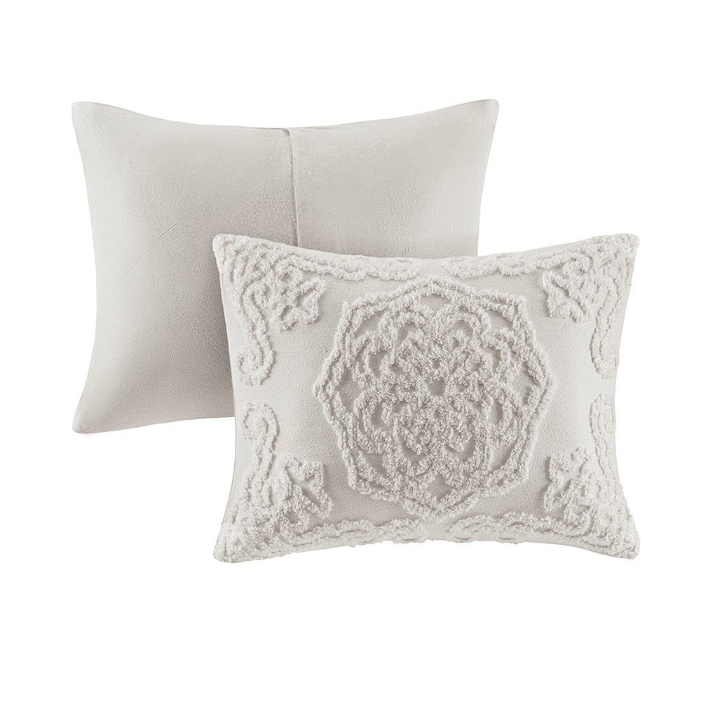 King/Cal King 3-Piece Tufted Cotton Chenille Medallion Duvet Cover Set Media 4